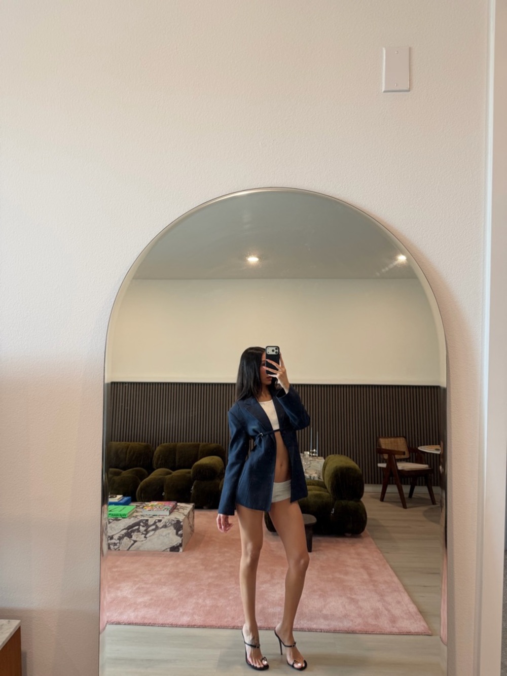 JACQUEMUS Navy Linen Blazer (34) - Picture 2 of 15